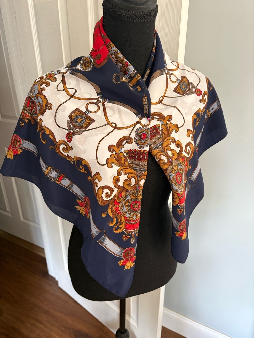Luxury Silk Scarf Bundle | Animal Print & Baroque Chain Print Scarves - Picture 5 of 9